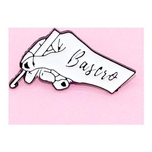 Creative Cartoon White Hand Badge Personality Fashion Handmade Wool Enamel Brooch Charm Lapel Backpack Jewelry Accessories Gift