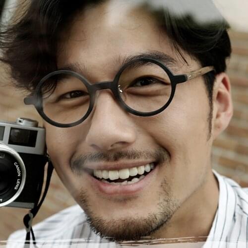 Round Japan Eyeglass Men Women Computer Optical Glasses Frame Acetate Vintage Brand Design Johnny Depp Glasses Transparent S303