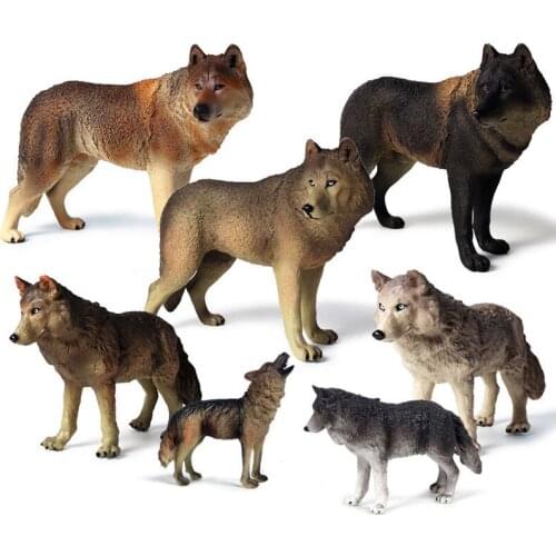 Top Selling Original Wild Animals Wolf Model Roars Wolf Model Action Figure Figurines Miniature Collection Toys For Kids