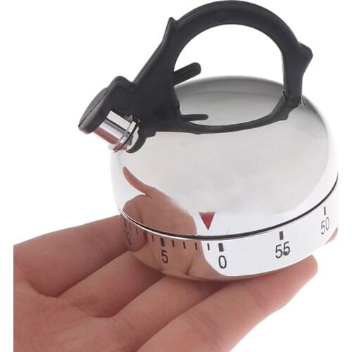 New 60 Minute Kitchen Timer Alarm Mechanical Teapot Shaped Timer Clock Counting Tools Hot Sale