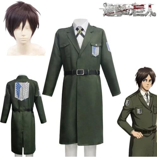 Attack on Titan Fourth Season 4 Investigation Corps Full set of cosplay Allen uniforms Army green Long Coat Halloween party