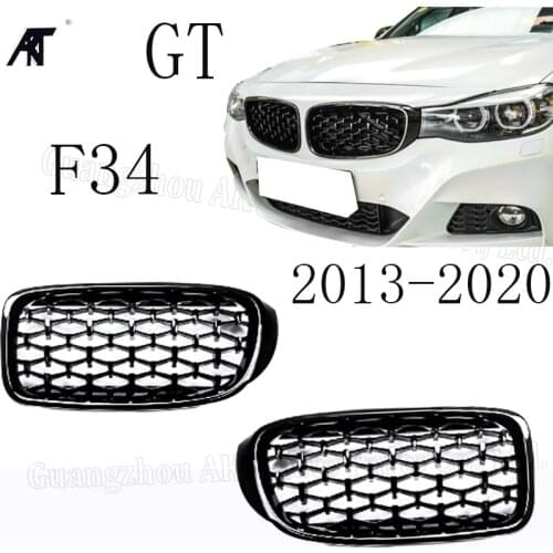 Pair Gloss Matt Carbon Black 3 Color Front Kidney Grille For BMW 3 Series GT (F34) 2013 2014 2015-2020