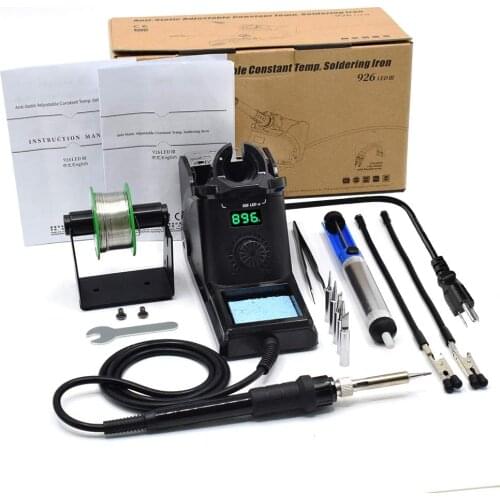 Soldering Station 60W Digital Soldering Iron Station Kit with 194 F-896F Temperature C/F Func 0-30 Minute Sleep Func 5 Extra So