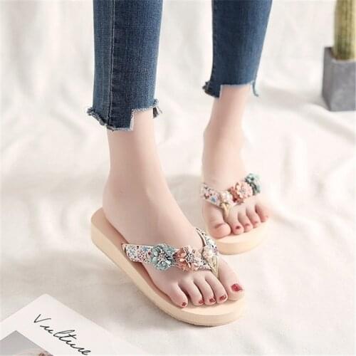 Beach flower slipper Womens Slippers Summer Casual Fashion Sandals Outdoor Leisure Sandals Size 35-39 Sandals & Flip Flops