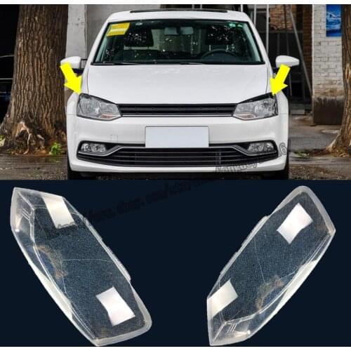 Fit For Volkswagen Polo 2011 2012 2013 2014 Headlight Lens Headlamp Cover 2pcs Car modification accessories