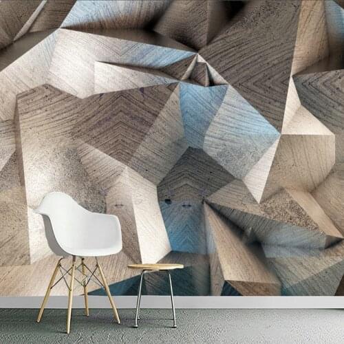 Custom Wall Paper Modern 3D Stereoscopic Abstract Geometric Lattice Photo Wall Cloth Living Room TV Backdrop Home Decor Murals