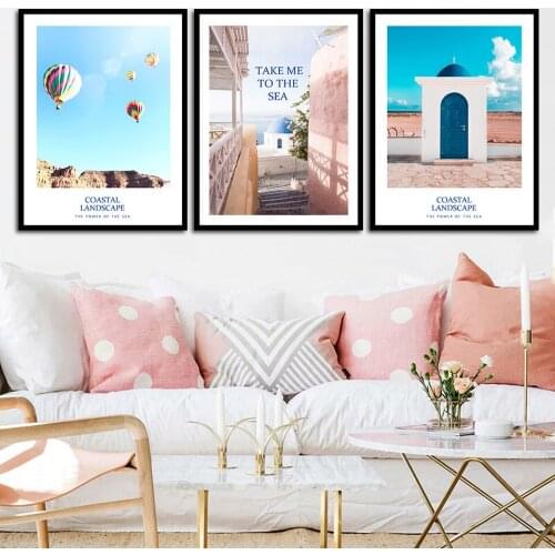 Rainbow Colored Air Balloons Sky Landscape Canvas Posters Prints Wall Art Painting Oil Decorative Picture Modern Home Decoration