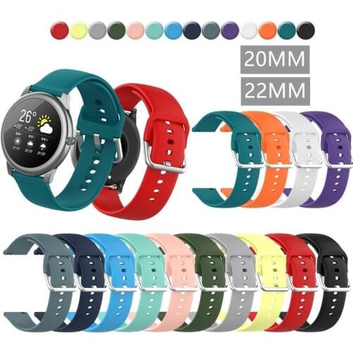 Newest 20mm 22mm Silicone Band for Samsung Galaxy Watch Active 2 Active 3 Gear S2 Watchband Bracelet Strap for Huami Amazfit bip