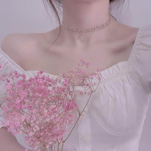 14k Real Gold French Luxury AAA Flashing Diamond High End Banquet Lace Temperament Short Choker Wedding Bridal Necklace Gift