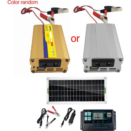 220V 30W Solar Panel + 220W Inverter + 60A MPPT Controller Solar Power System USB For Power Charging Solar Panel Accessories