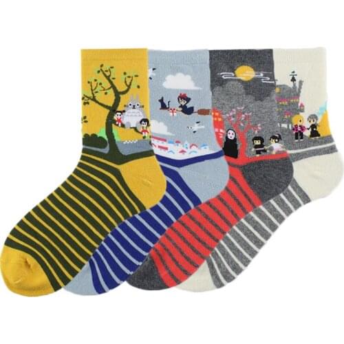 [SOPLCAALCK]Cartoon Funny Socks Jacquard Japanese Creative Cute Socks Women Calcetines Mujer Divertido Animal Skarpetki Skarpety