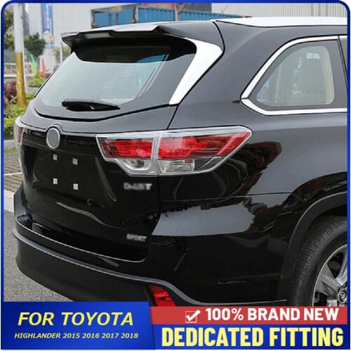 Car Styling Rear Trunk Spoiler Windshield Side Triangle Cover Trim Sticker For Toyota Highlander 2015 2016 2017 2018