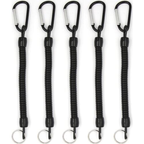 Crazy Shark 5pcs Fishing Ropes Fishing Tools Boat Camping Fishing Lanyards Spring Coil Secure Lip Grips Pliers Tackle Tool