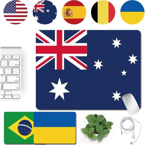 Waterproof Easy To Clean PU Leather Home Office Computer Mousepad Anti-slip Mouse Pad for Computer National Flag Pattern Series