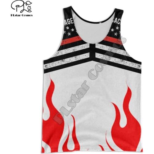 PLstar Cosmos Amazing Cool Firefighter Fireman Summer Tank Top Fashion For Men And Women Casual 3D Print Colorful Beach Vest Q51