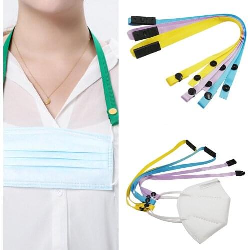 1PC Mask Hanging Rope Face Mask Lanyard Mask Holder Adjustable Traceless Ear Hanging Rope Non-marking Ear Lanyard Buckle Lanyard