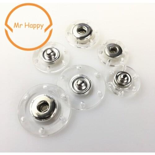 10sets/lot invisible transparent resin press snap buttons 18/21/25mm Sewing Leather Craft Clothes Bags Accessories