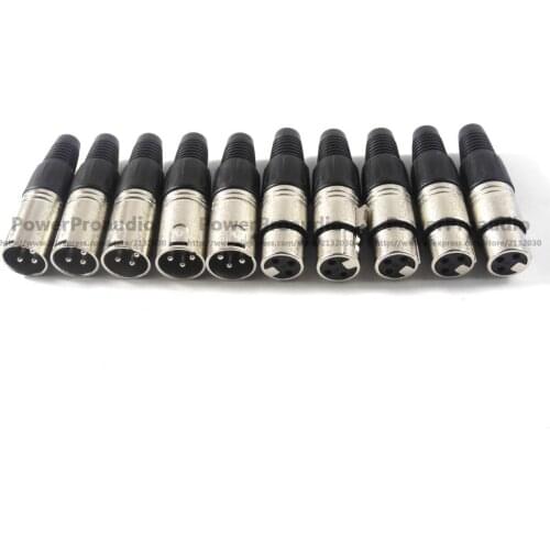 10Pcs/lot 10PCS NC3MXX & 10PCS NC3FXX For NEUTRIK Male and female A set 3 Pin XLR Connector withe high quality