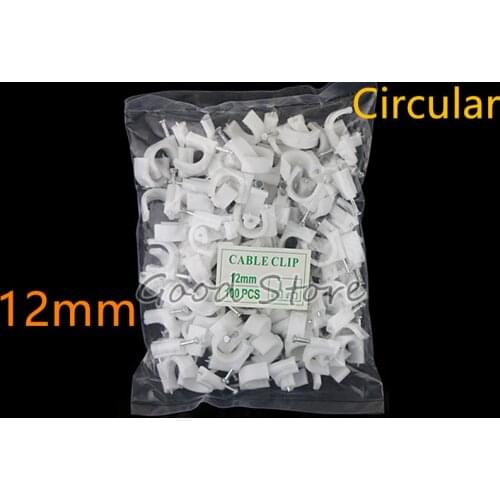 100pcs/bag 12mm circle steel nail Cable Clamp / Cable Clips Wire U Circle Cable Clamp with Nail Y