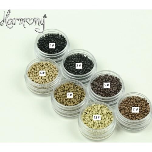1000pcs/Bottle 2.9mmx1.6mmx2.0mm Micro Copper silicone nano ring link beads Hair Extensions tools 7 colors