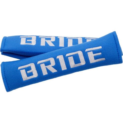 2pcs JDM Style BRIDE Red Cotton Seat Belt Cover Soft Harness Pads Shoulder Pad for Universal Car