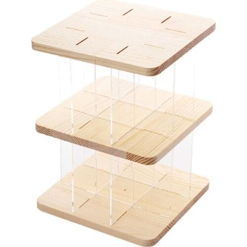 3-layer Acrylic Action Figures Display Stand Toy Model Showing Stand 360 Degree Rotating Storage Shelf for Dolls Model