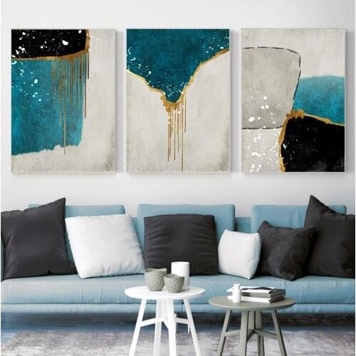 Golden Color Abstract Wall Art Canvas Poster and Print Painting Minimalist Nordic Decoration Pictures Home Decor
