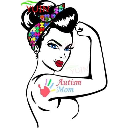 Personality Autism Mom Proud Car Sticker Creative PVC Motorcycle Auto Accessories Decoration Waterproof Decal 15*11cm