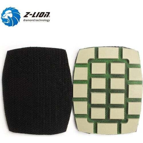 Z-LION 2PCS Diamond Polishing Pad Dry Use Concrete Grinding Disc Oval Abrasive Pad With Hook Loop For Floor Polishing Machine