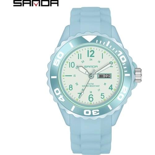 SANDA Fashion Watch Women Casual Silicone Waterproof Quartz Women Watches Female Gift For Women Clock Relogio Feminino P1053