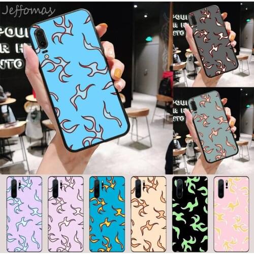 Blue Flame Fire Phone Case For Huawei Y5 Y6 II Y7 Y9 PRIME 2018 2019 NOVA3E P20 PRO P10 Honor 10
