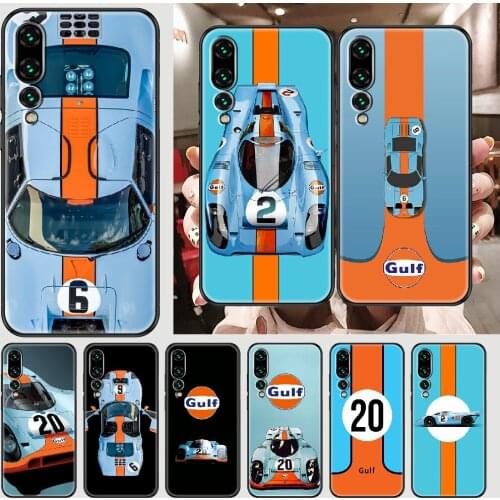 Gulf Racing car Phone case For Huawei P Mate P10 P20 P30 P40 10 20 Smart Z Pro Lite 2019 black tpu hoesjes pretty Etui fashion