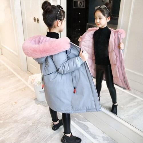 2020 fashion brand Girl clothes Winter Jacket Warm Thick Coat Childrens Clothing Kids parka Big Fur Hooded Outerwear for 4-14y
