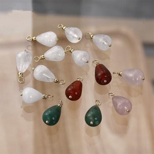 Geometry Water droplets shape Natural stone decoration copper charms diy jewelry earring/garment/necklace pendants accessory