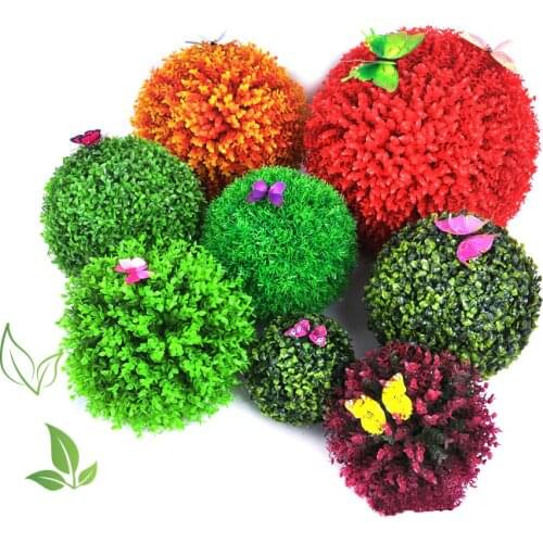 Artificial Simulate Plastic Green Leave Ball Artificial Grass Ball Home Garden Wedding Party DecorationDIY Artificial Grass Ball