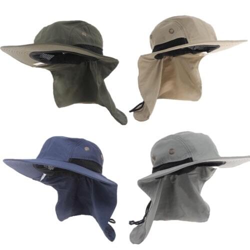 Gray Outdoor Unisex Brim Sun Block Quick Drying Fishing Sun Cap Climbing Hat UV Protection Visor Women Man Fashion Sun Hat