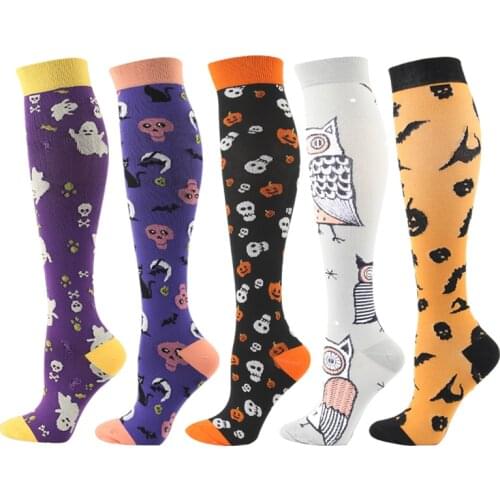 Compression Stockings Men Women Owl Skull Halloween Limit Compression Socks Leg Support Blood Circulation Comfort