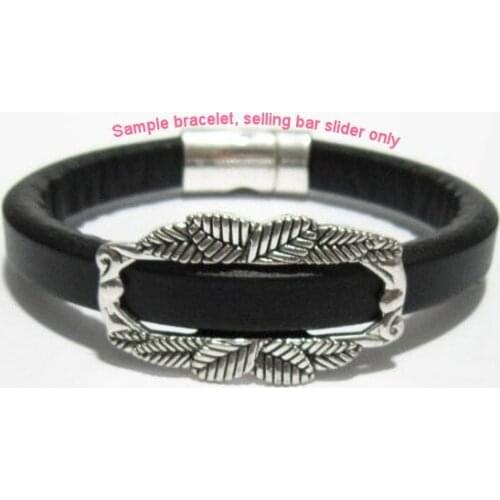 Licorice bar slider 10x6mm Leaf side licorice leather findings