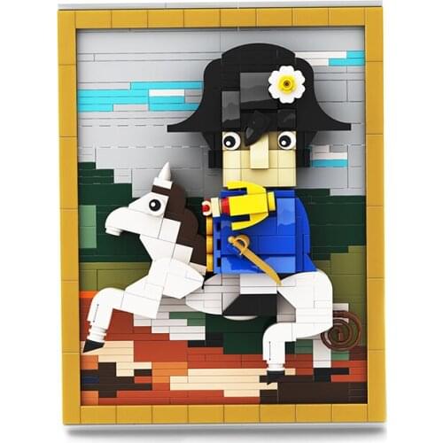 MOC 3D Pixel Art Portrait of Napoleon Building Block Painting Wall Portrait Commemorative Famous Character Splicing Brick Gift