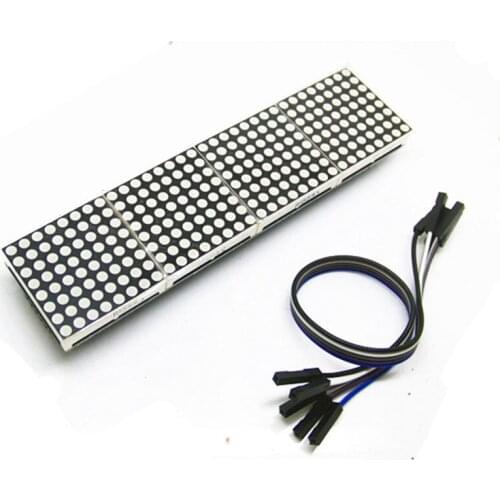 MAX7219 dot matrix module control single chip microcomputer module 4 in one display to send 5P line
