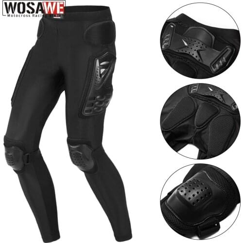 WOSAWE Motorcycle Motocross Pants Long Armor Motorcycle Pants Ski Skating Cycling Motocross Protective Gear Hip Protector