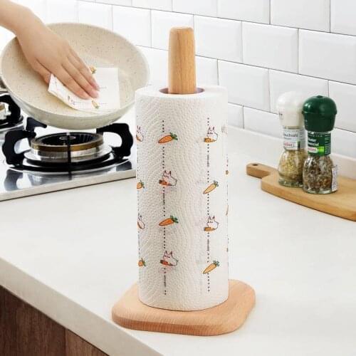 NEW Kitchen Wooden Roll Paper Towel Holder Bathroom Tissue Toilet Paper Stand Napkins Rack Home Table Tool Accessories