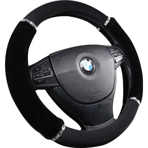 New Universal Car Steering Wheel Cover Winter Soft Warm Plush Covers Pearl Velvet Auto Decoration Steering Protector Car-styling