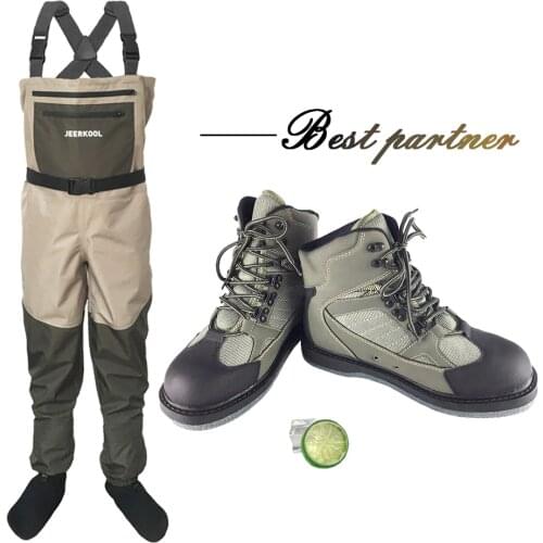 Rock fishing Clothings (Fly Fishing Shoes + Pants) Wading Shoes Felt sole boots quick-drying No-slip Outdoor Hiking Hunting