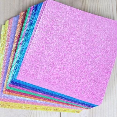 Single Side Shining Folding Papers 50pcs/set DIY Scrapbooking Kids Handmade Solid Color Square Origami Art Craft Decoration