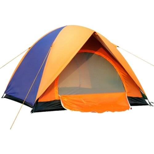 3-4 Person Ultralight Camping Tent，Portable Dual Layers Waterproof Anti UV Double Door Outdoor Hiking Tourist Tent 200*200*130cm