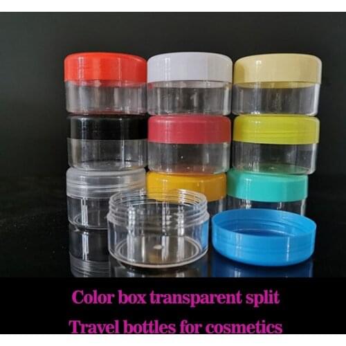 50pcs/lot Plastic Bottles Cosmetic Bottles Travel Sub Bottles Medicine Boxes Sample Mason Jar Lid Clear Containers with Lids