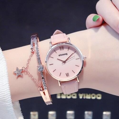 Simple Women Watches 2019 Ulzzang Fashion Brand Female Quartz Watch Casual Ladies Clock Leather Wristwatches Montre Femme Gifts