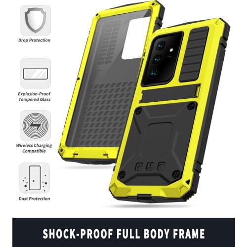 Shockproof Metal Armor Case For Samsung Galaxy S21 Plus S21 Ultra Case Heavy Duty Protection Full Cover Coque S21 Ultra Funda