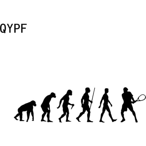 QYPF 11.5*3CM Evolution Tennis Player Sport Decor Fitness Car Sticker Accessories Vinyl Silhouette C16-1558